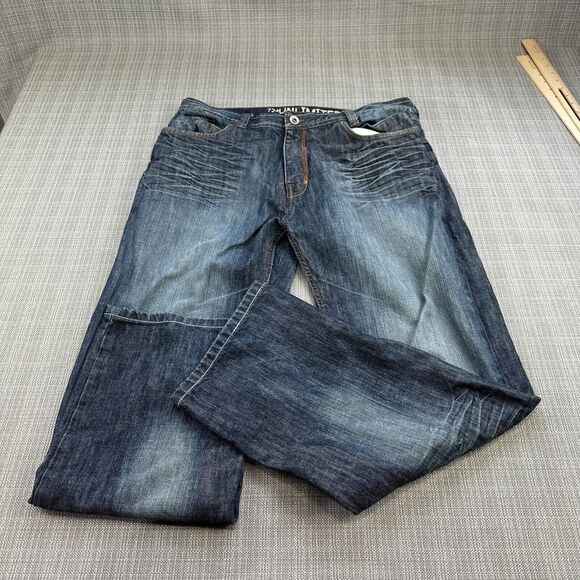 Ecko Unlimited Other - Eko Unltd Jeans Men 36x31 Relaxed 72 Unlimited Baggy Wide Leg Distressed Whisker